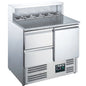 Pizzatisch, 1 Tür + 2 Schubladen, mit Aufsatz,  Modell EPS 900 1/2 | Saro 465-1045