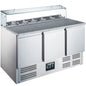 Pizzatisch, 3 Türen, Glasaufsatz,  Modell EPS 903 G | Saro 465-1065