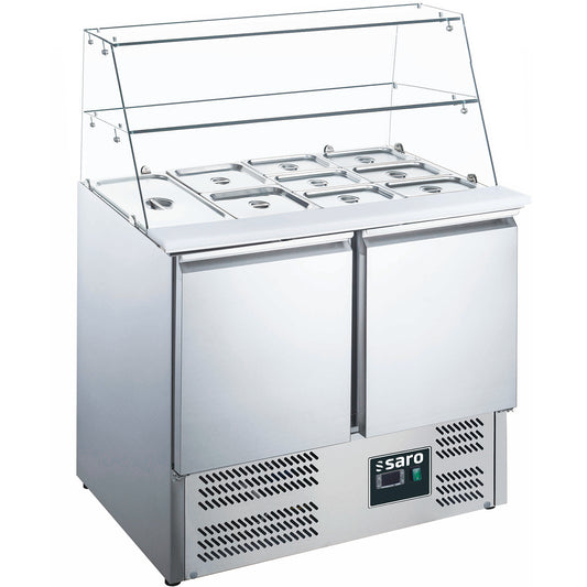 Saladette, 2 Türen, mit Glasaufsatz,  Modell ES 900 G | Saro 465-1085