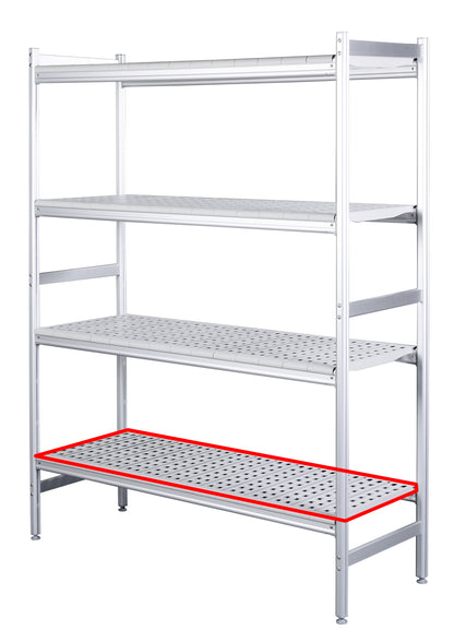Alu- Regalboden mit Kunstoffrosten 373x532mm - Seitenansicht
