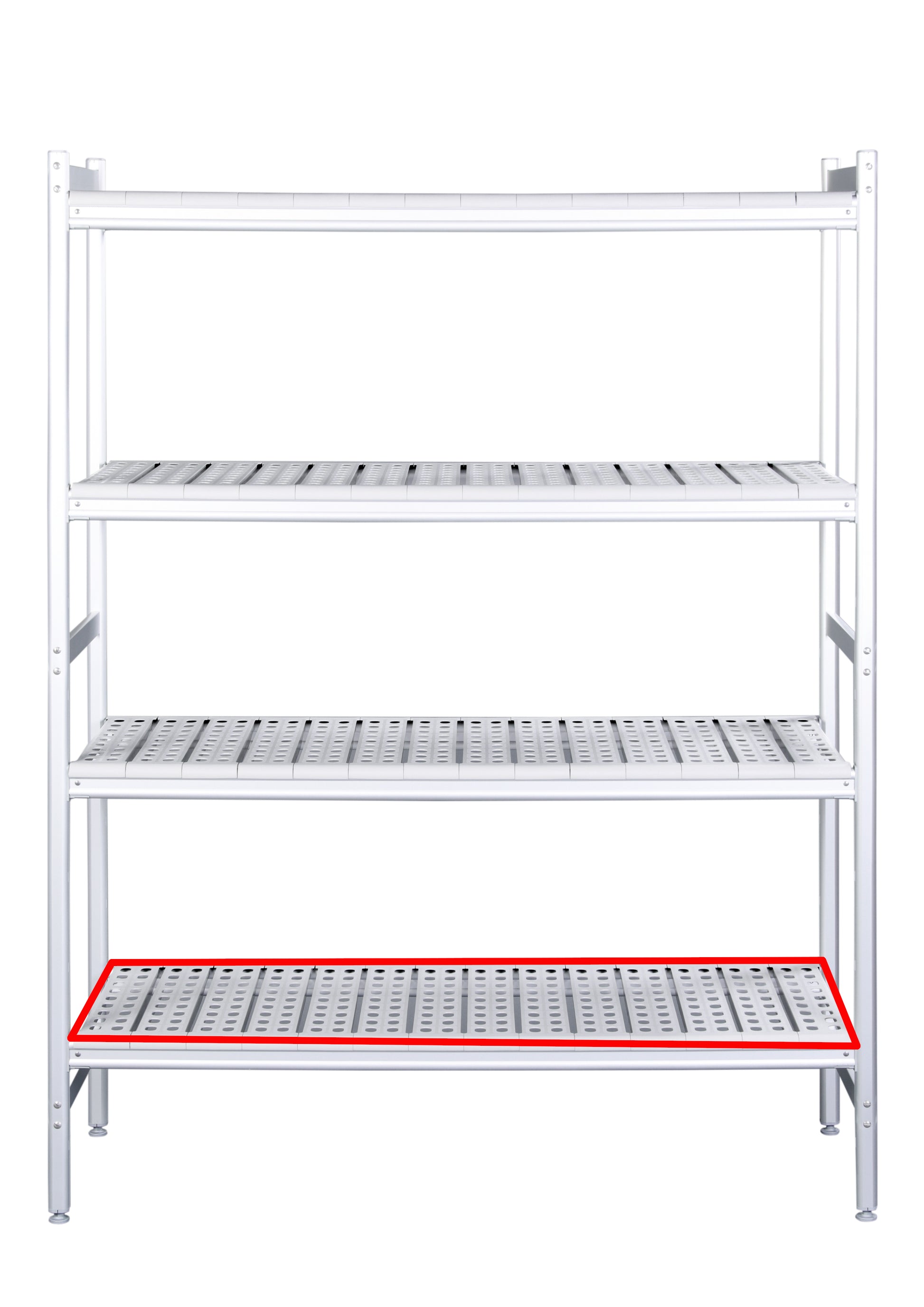 Alu- Regalboden mit Kunstoffrosten 373x974mm