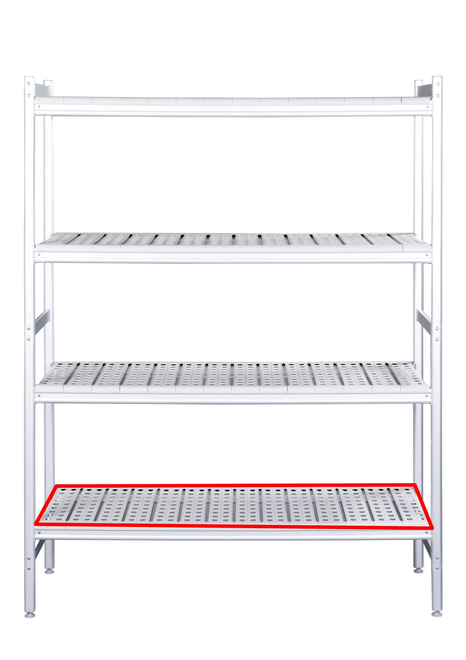 Alu- Regalboden mit Kunstoffrosten 373x1062mm