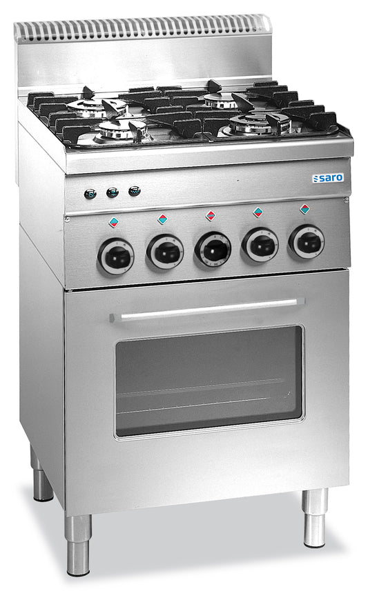 Gasherd mit Gasbackofen, 4 Brenner 600 Line  Modell G4SF6 | Saro 504-1000 | Saro
