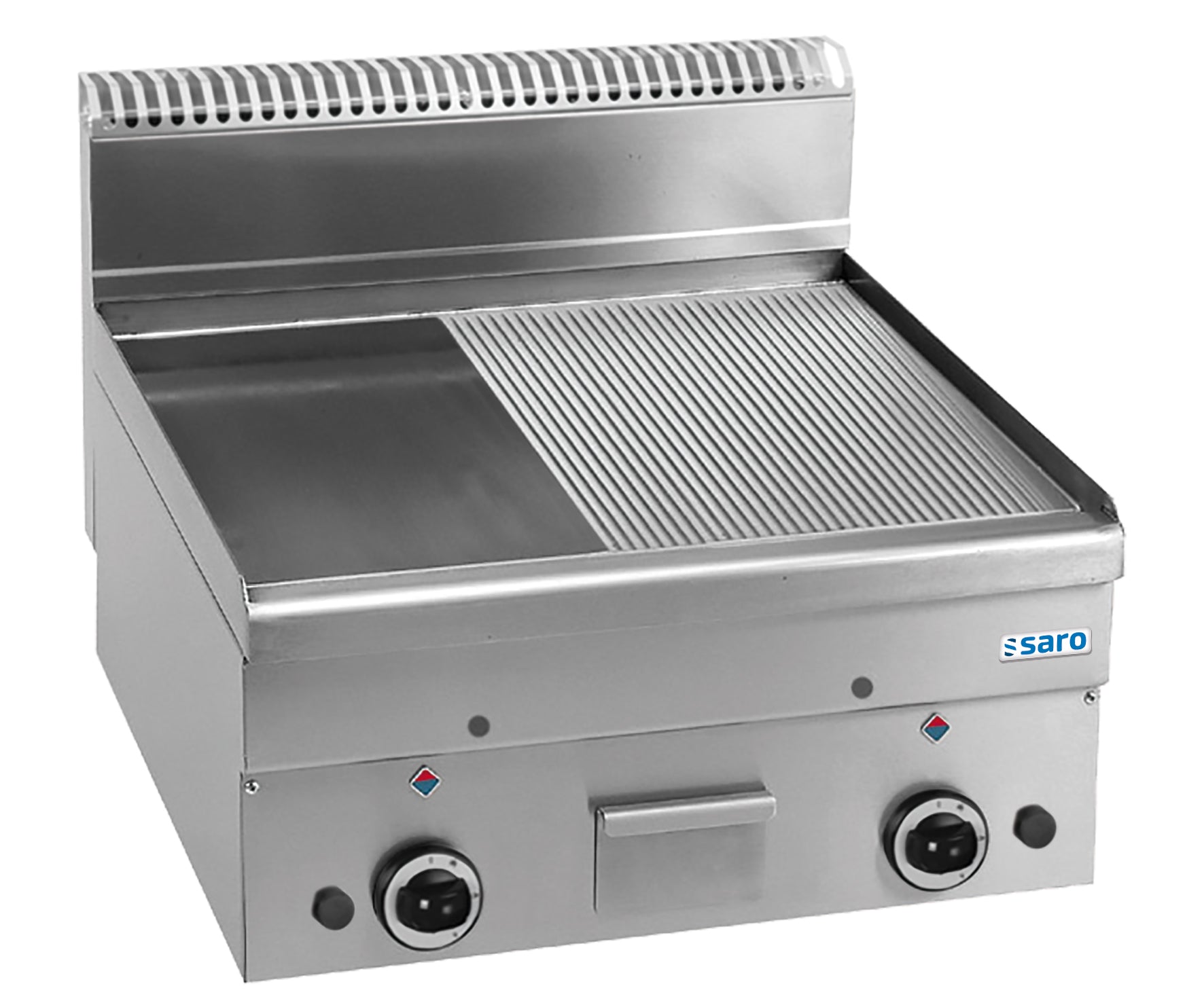 Gasgrillplatte 1/2glatt 1/2gerillt Tischmodell GFT66LR | Saro 504-1145 | Saro