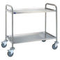 Service-Wagen aus Edelstahl mit 2 Ebenen 780x430 mm — Virtus 5041