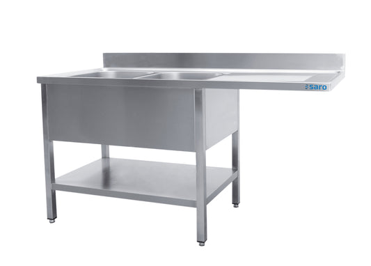 Spülcenter 2 Becken, links - B 1600 x T 600 mm | Saro 600-2610L