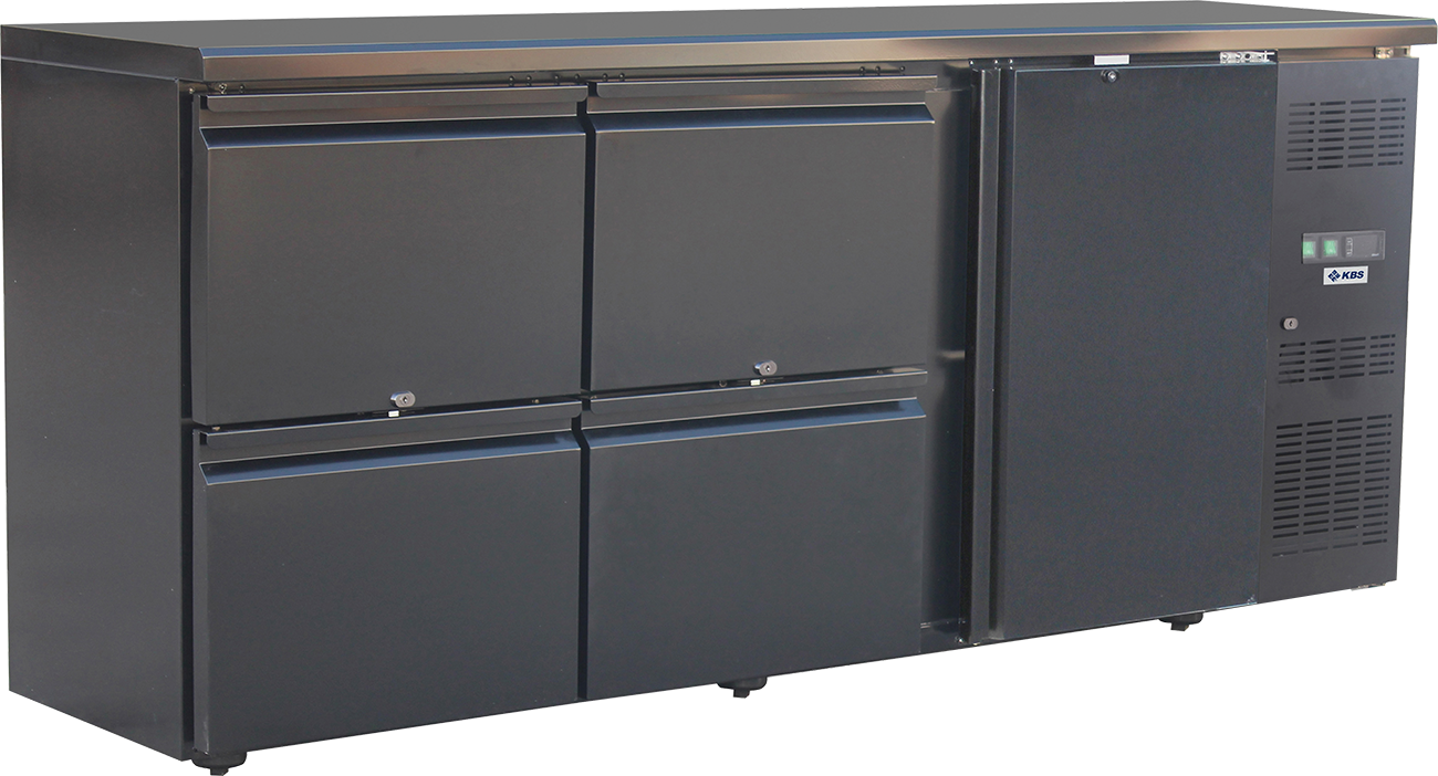 Backbar BB 204 mit vier Schubladen und einer Volltür von KBS Gastrotechnik