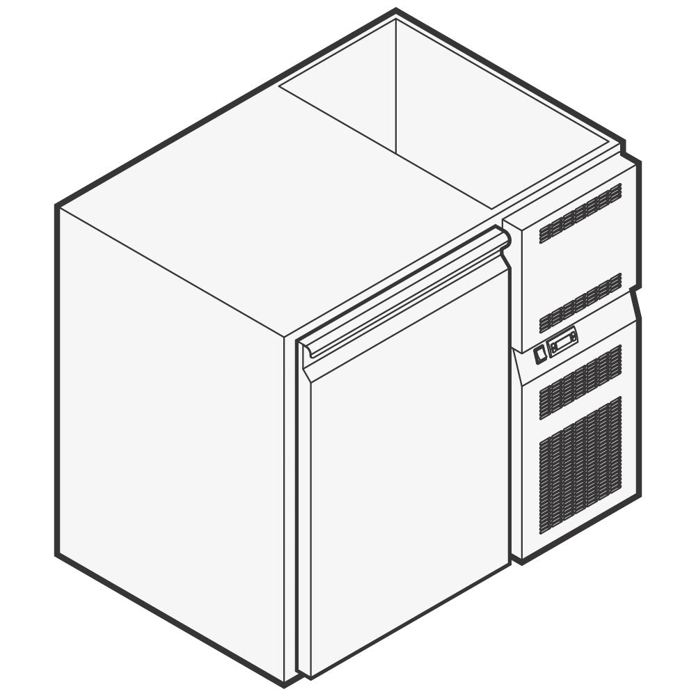 Getränkekühltheke mit 1 Tür, 930x590 mm, +2°/+10°C — Virtus 6TRND00001