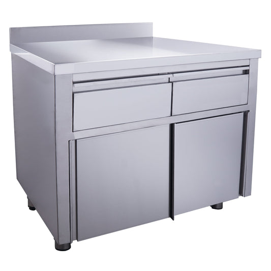 Schiebetürenschrank mit 2 Schubladen und Aufkantung, 1000X700mm | Saro 700-2300