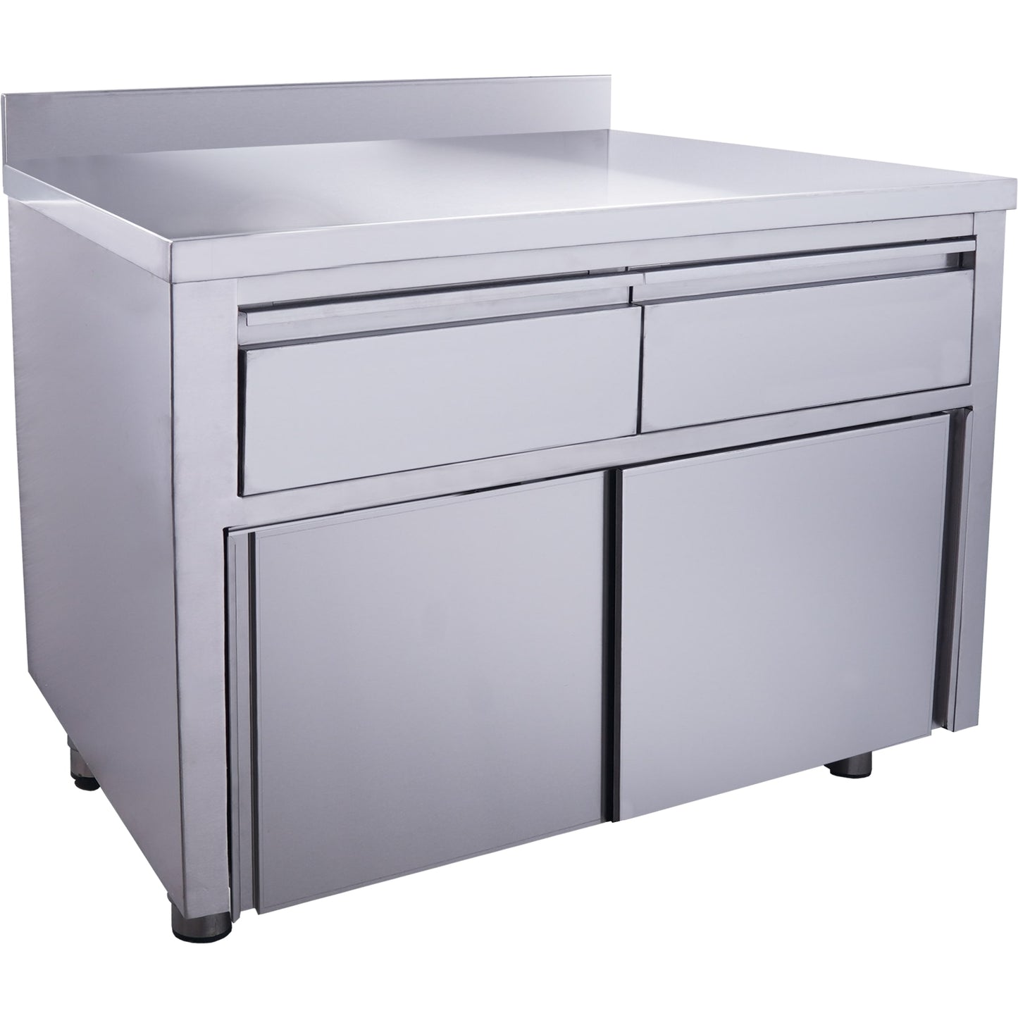 Schiebetürenschrank mit 2 Schubladen und Aufkantung, 1200X700mm | Saro 700-2305