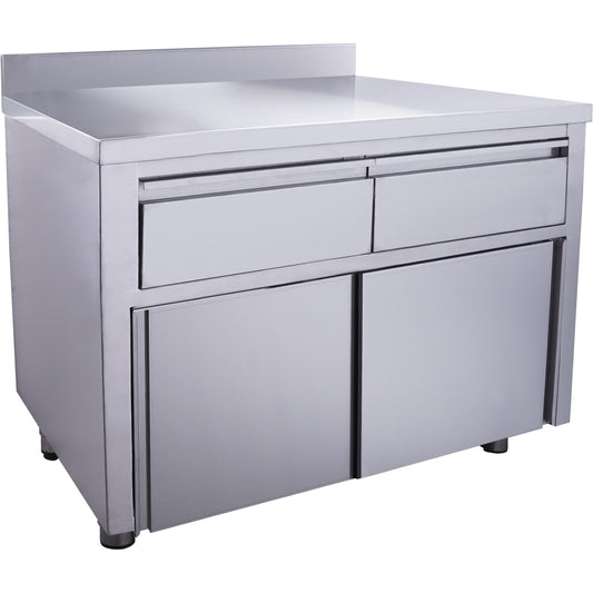 Schiebetürenschrank mit 2 Schubladen und Aufkantung, 1200X700mm | Saro 700-2305
