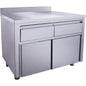 Schiebetürenschrank mit 2 Schubladen und Aufkantung, 1200X700mm | Saro 700-2305