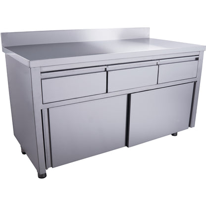 Schiebetürenschrank mit 3 Schubladen und Aufkantung, 1600X700mm | Saro 700-2315