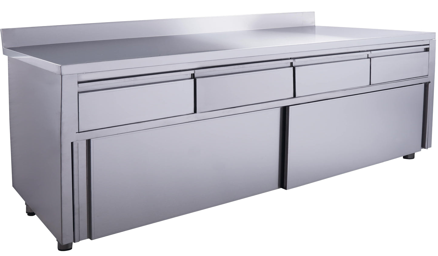 Schiebetürenschrank mit 4 Schubladen und Aufkantung, 1800X700mm | Saro 700-2320