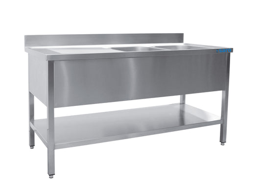 Spültisch 2 Becken, rechts - B 1800 x T 700 mm | Saro 700-2550R