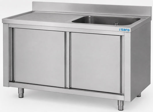 Spülschrank mit Schiebetüren 1200mm, 1 Becken rechts | Saro 700-2705 - Saro