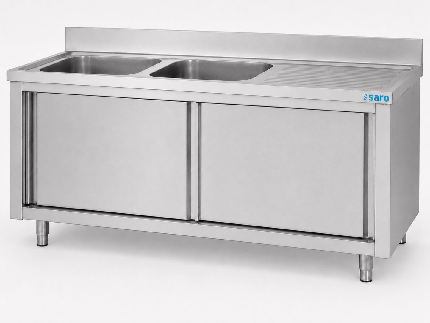 SARO Spülschrank mit Schiebetüren 1800mm, 2 Becken links