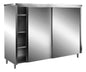 Edelstahl-Lagerschrank mit Schiebetüren AISI 430, Flachdach, 1600x600 mm