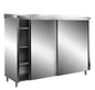 Edelstahl-Lagerschrank mit Schiebetüren AISI 430, Schrägdach, 1600x600 mm