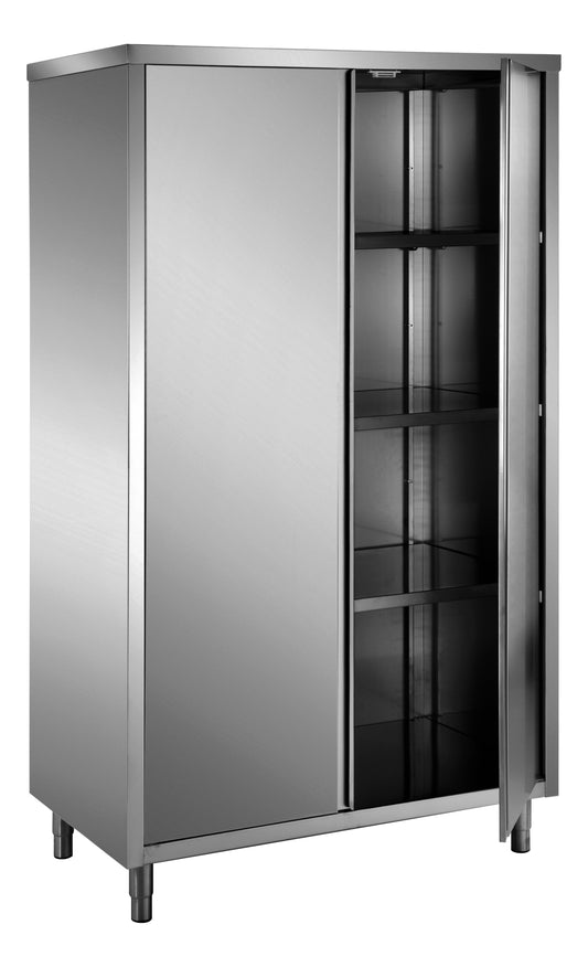 Edelstahl-Lagerschrank mit 2 Flügeltüren, 1200x700 mm, AISI 304