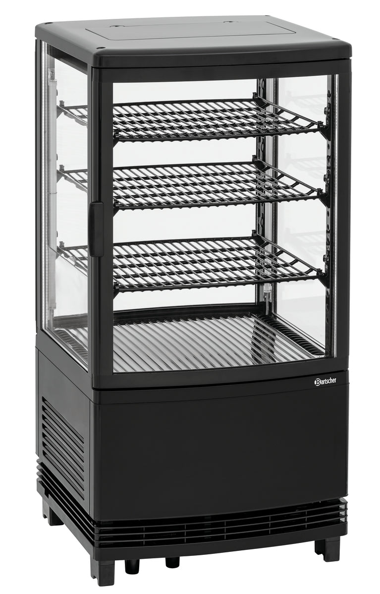 Mini-Kühlvitrine 64L2T schwarz | Bartscher 700358GV1 - Bartscher