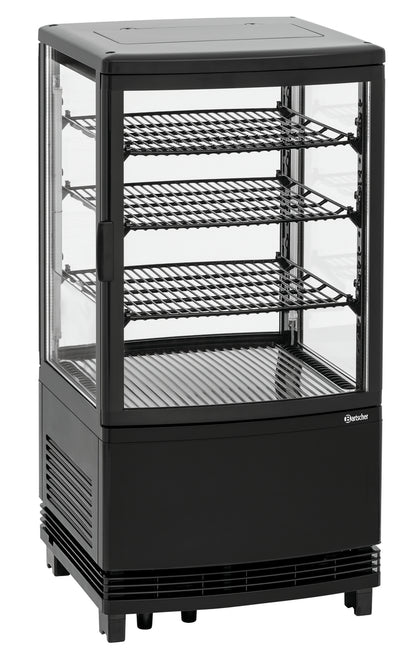 Mini-Kühlvitrine 64L2T schwarz | Bartscher 700358GV1 - Bartscher
