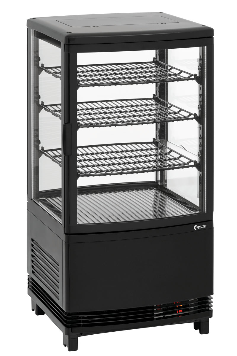 Mini-Kühlvitrine 64L2T schwarz | Bartscher 700358GV1 - Bartscher