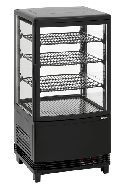 Mini-Kühlvitrine 64L2T schwarz | Bartscher 700358GV1 - Bartscher