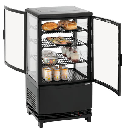 Mini-Kühlvitrine 64L2T schwarz | Bartscher 700358GV1 - Bartscher