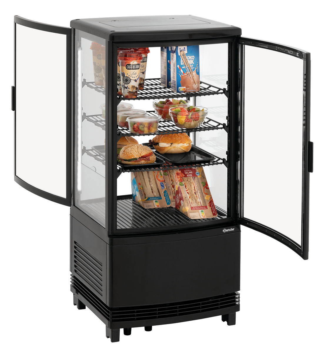 Mini-Kühlvitrine 75L2T schwarz | Bartscher 700387 - Bartscher