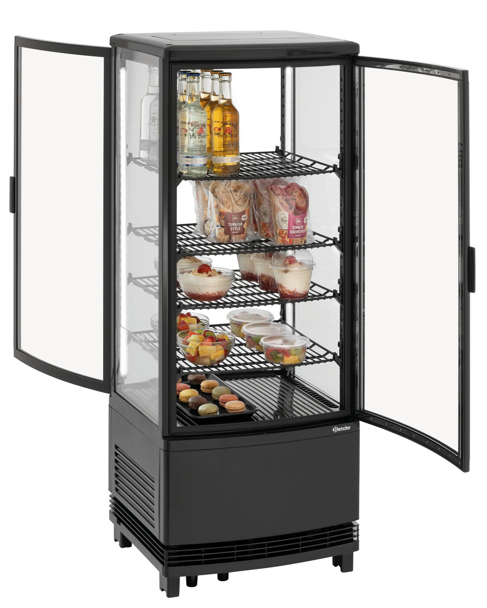 Mini-Kühlvitrine 98L2T schwarz | Bartscher 700698 - Bartscher