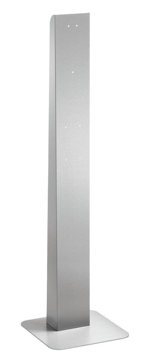 Graue Hygienesäule DH1 mit weißem Standfuß und verteilten Bohrungen