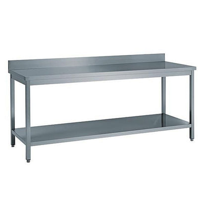KBS work table with upstand, smooth surface and robust base frame. Designed for hygienic working environments in the kitchen.