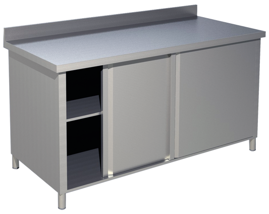 Arbeitsschrank mit Aufkantung B 200cm x T 70cm | KBS 90221106 - KBS Gastrotechnik