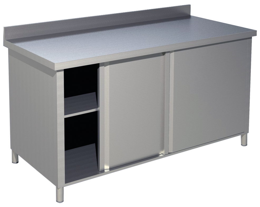 Arbeitsschrank mit Aufkantung B 100cm x T 70cm von KBS Gastrotechnik