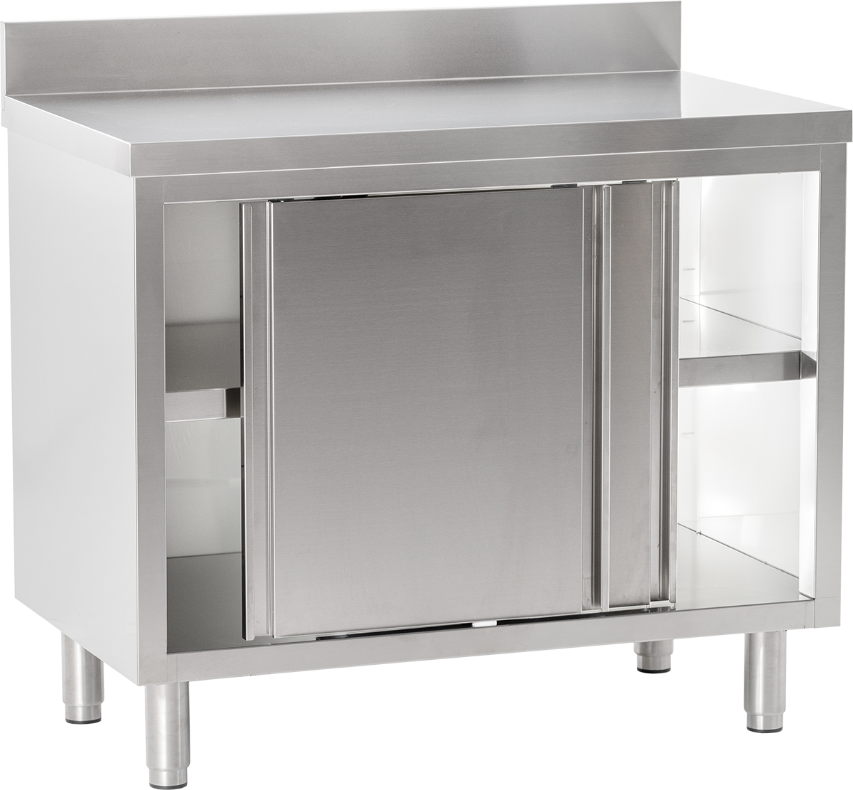Arbeitsschrank mit Aufkantung B 100cm x T 60cm von KBS Gastrotechnik - Seitenansicht