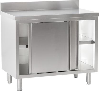 Arbeitsschrank mit Aufkantung B 100cm x T 60cm von KBS Gastrotechnik - Seitenansicht