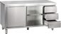 Arbeitsschrank mit Schiebetüren und Schubladen B 160cm x T 60cm | KBS 90410201 - KBS Gastrotechnik