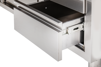Arbeitsschrank mit Schiebetüren und Schubladenblock B 160cm x T 70cm | KBS 90420201 - KBS Gastrotechnik