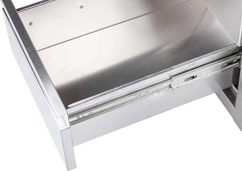 Arbeitsschrank mit Schiebetüren und Schubladenblock B 160cm x T 70cm | KBS 90420201 - KBS Gastrotechnik