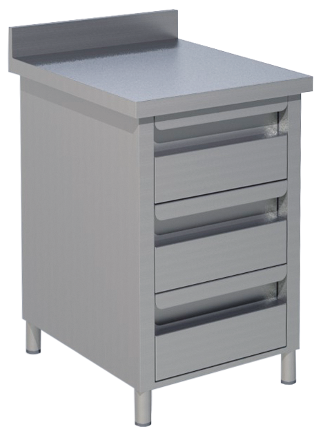 Schubladenschrank 3 Schubladen BxT 50x60cm | KBS 90612101 - KBS Gastrotechnik