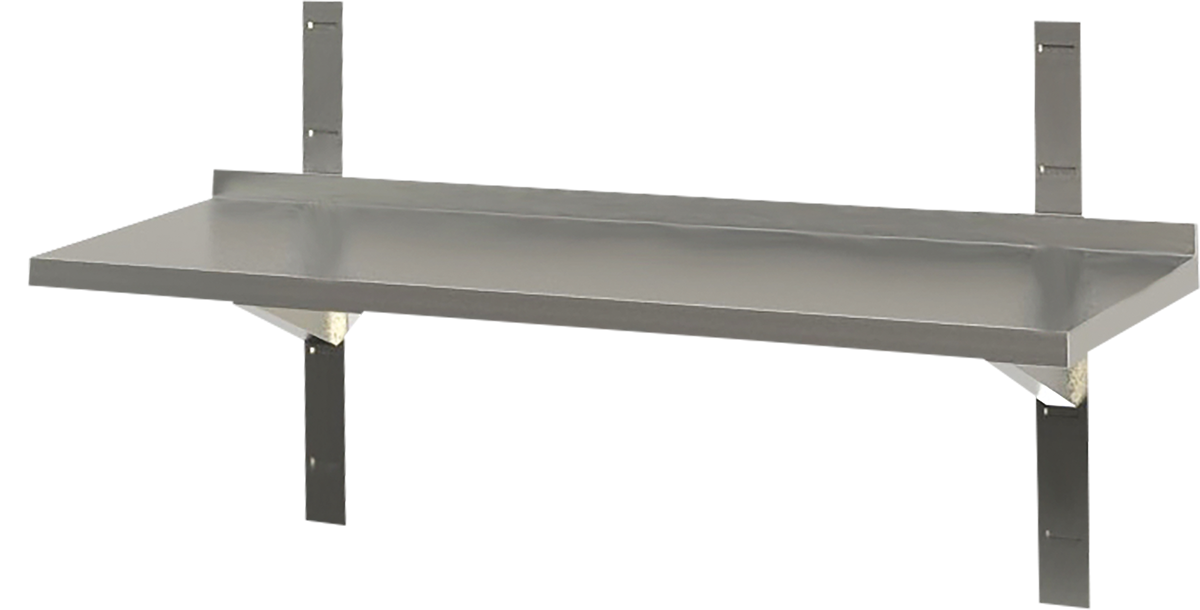 Wandbord 1 Boden mit Aufkantung B 200cm x T 30cm | KBS 91410112 - KBS Gastrotechnik