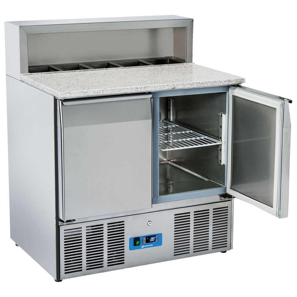 Pizzadette mit 2 Türen GN 1/1, 5x GN 1/6 H=150 mm, +2°/+10°C — Virtus 9177C