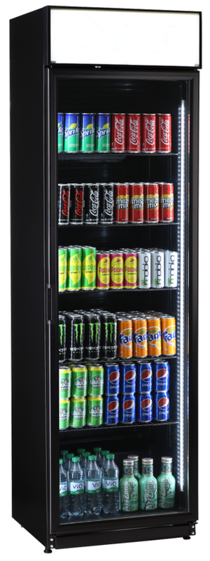 Glastürkühlschrank FLK 365 schwarz | KBS 9190026 - KBS Gastrotechnik