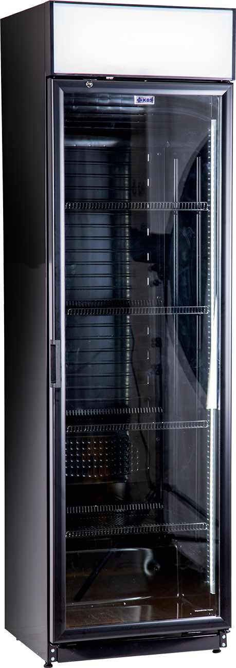 Glastürkühlschrank FLK 365 schwarz | KBS 9190026 - KBS Gastrotechnik