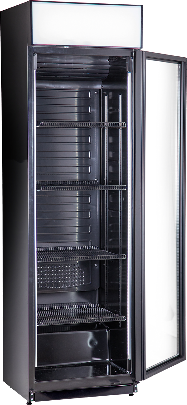 Glastürkühlschrank FLK 365 schwarz | KBS 9190026 - KBS Gastrotechnik