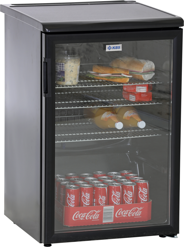 Glastürkühlschrank K 140G schwarz | KBS 9190144 - KBS Gastrotechnik