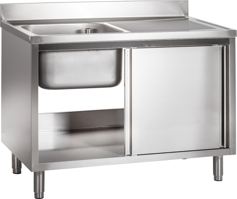 Spülschrank mit Schiebetüren B 120cm - Becken links | KBS 91921102 - KBS Gastrotechnik