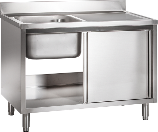Spülschrank mit Schiebetüren B 120cm - Becken links | KBS 91921102 - KBS Gastrotechnik
