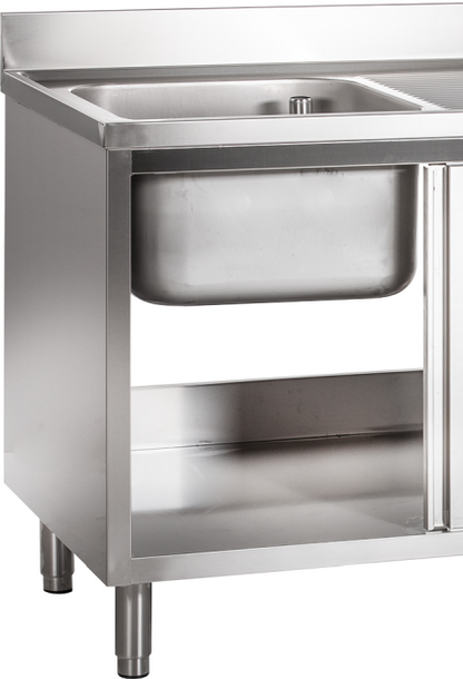 Spülschrank mit Schiebetüren B 120cm - Becken links | KBS 91921102 - KBS Gastrotechnik